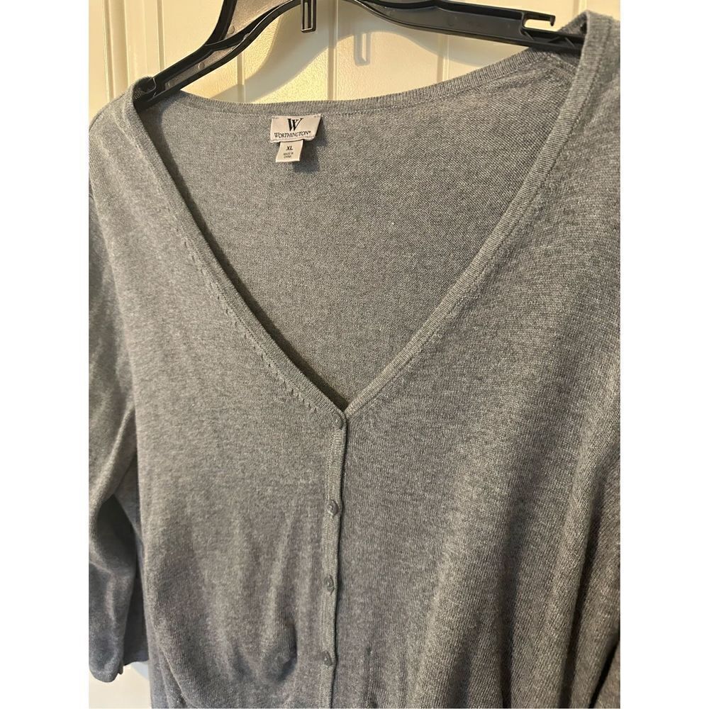 Worthington Gray Basic Minimal Stretch Basic Butt… - image 4